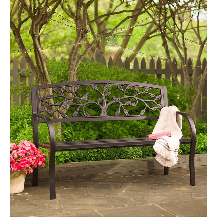 Wind & Weather Tree of Life Iron Garden Bench & Reviews Wayfair